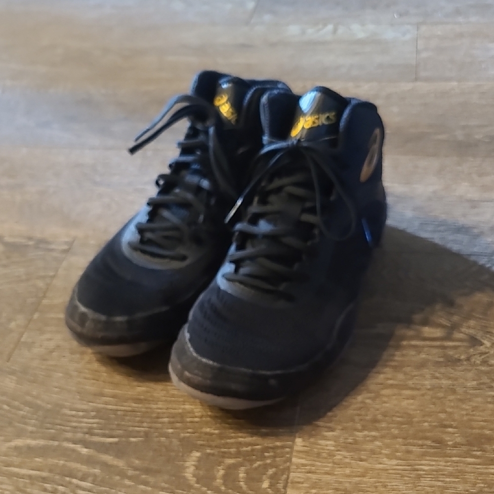 ASICS Black and Gold High-Top Sneakers